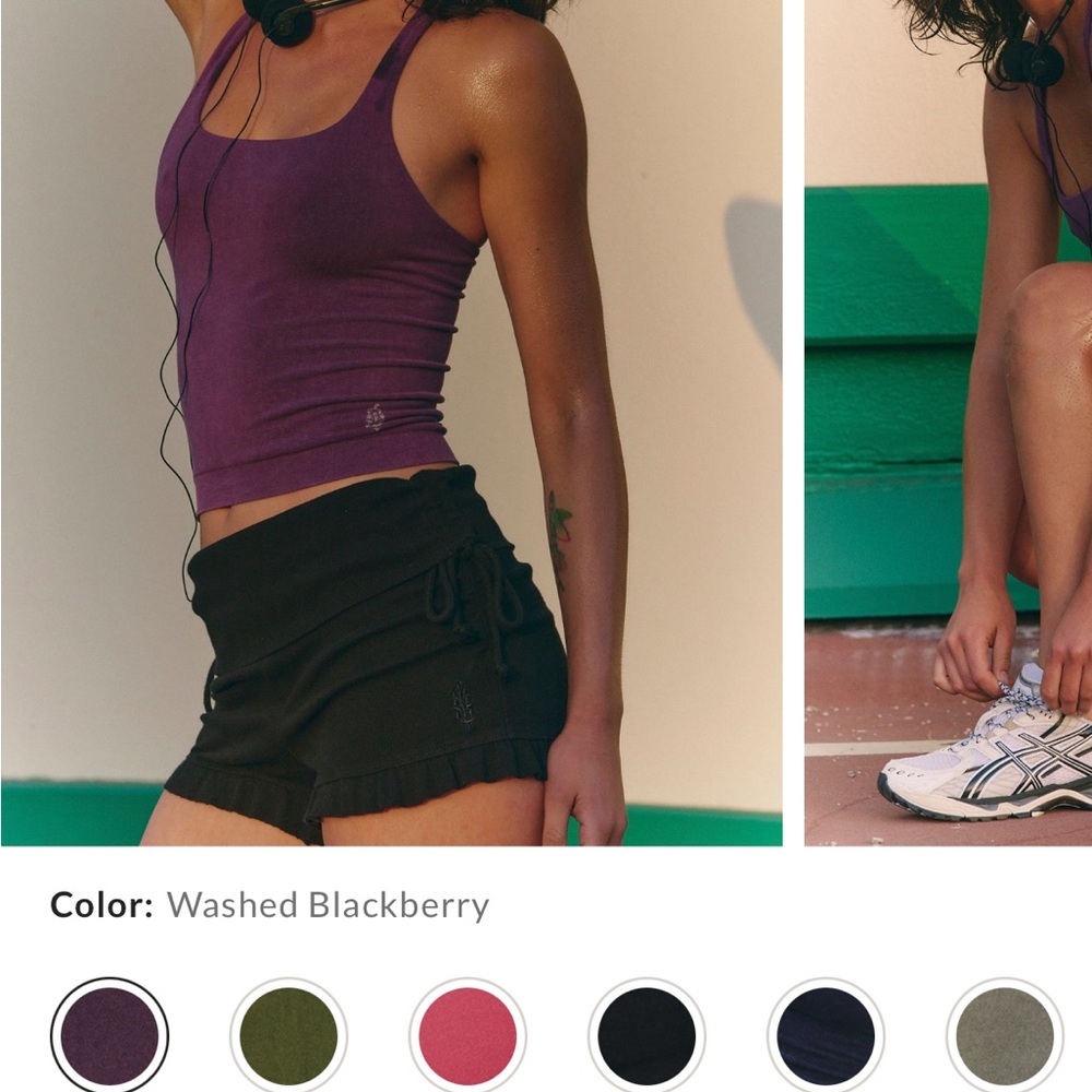 FP Movement by Free People Washed Blackberry Ribbed Tank Top